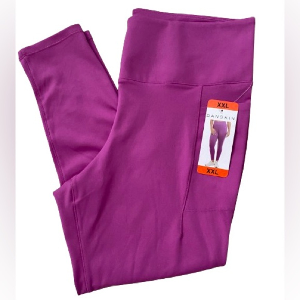 Danskin, pink 7/8 quarter leggings with pockets, size XXL